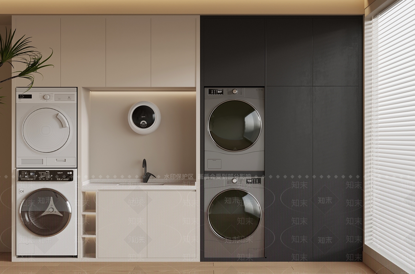 现代洗衣机柜3D模型下载【ID:1184264759】
