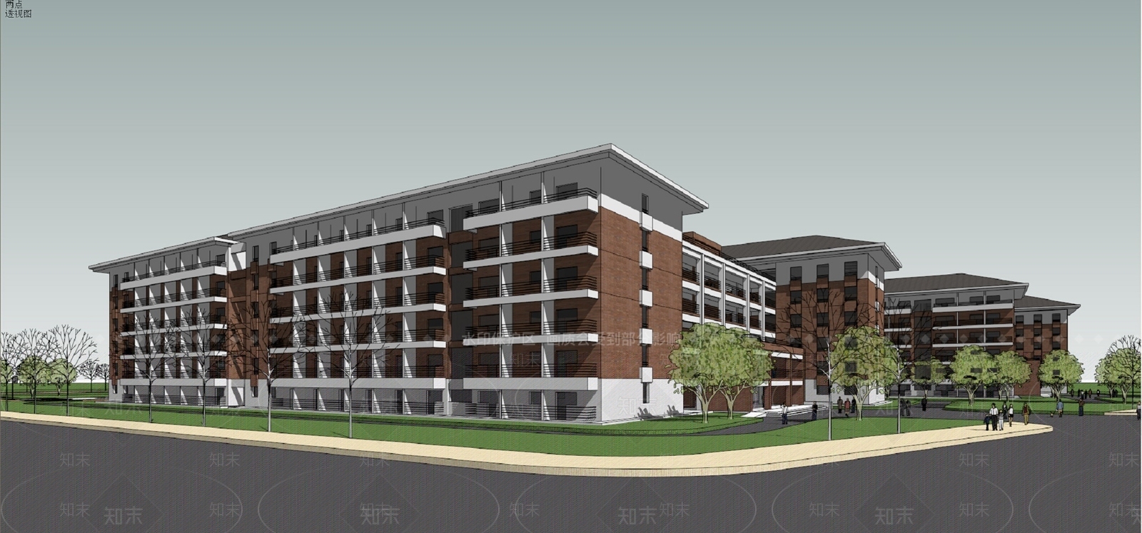 现代学校建筑SU模型下载【ID:1184267137】