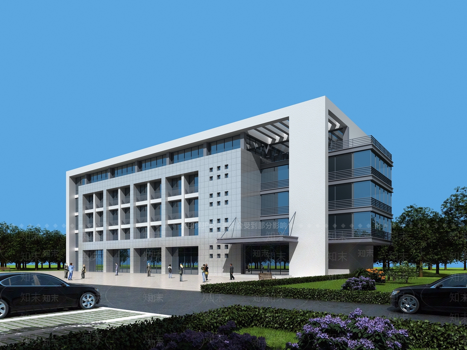 现代办公楼3D模型下载【ID:1184280235】
