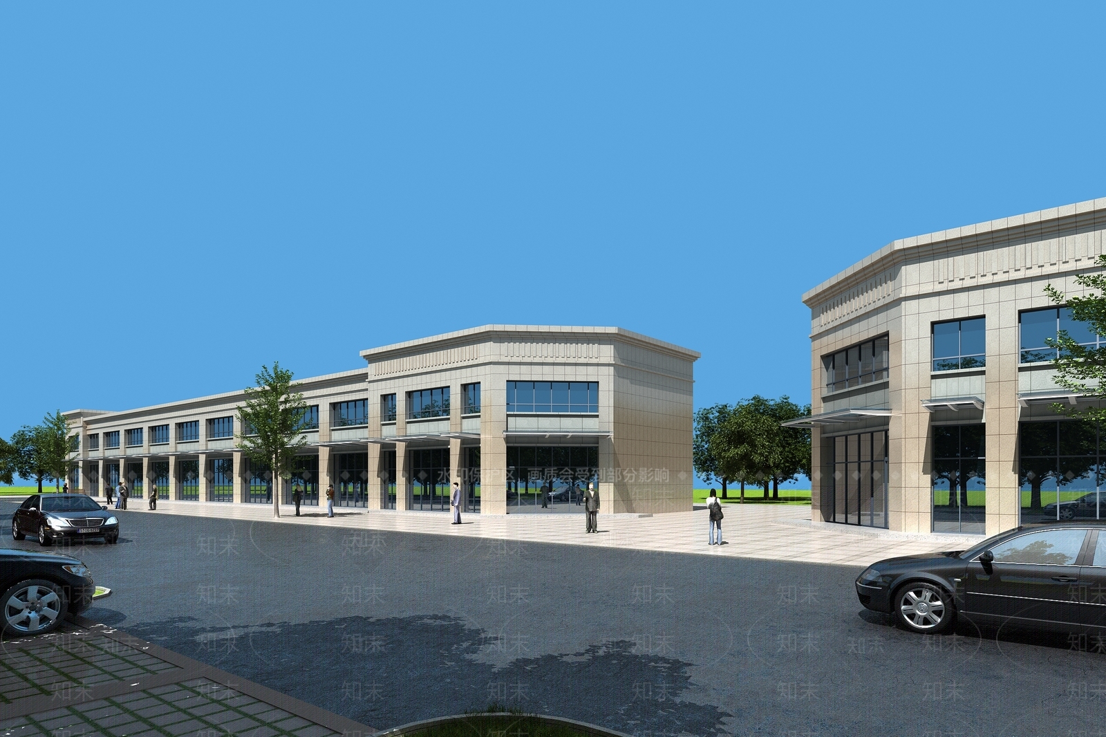 现代商业街3D模型下载【ID:1184280602】