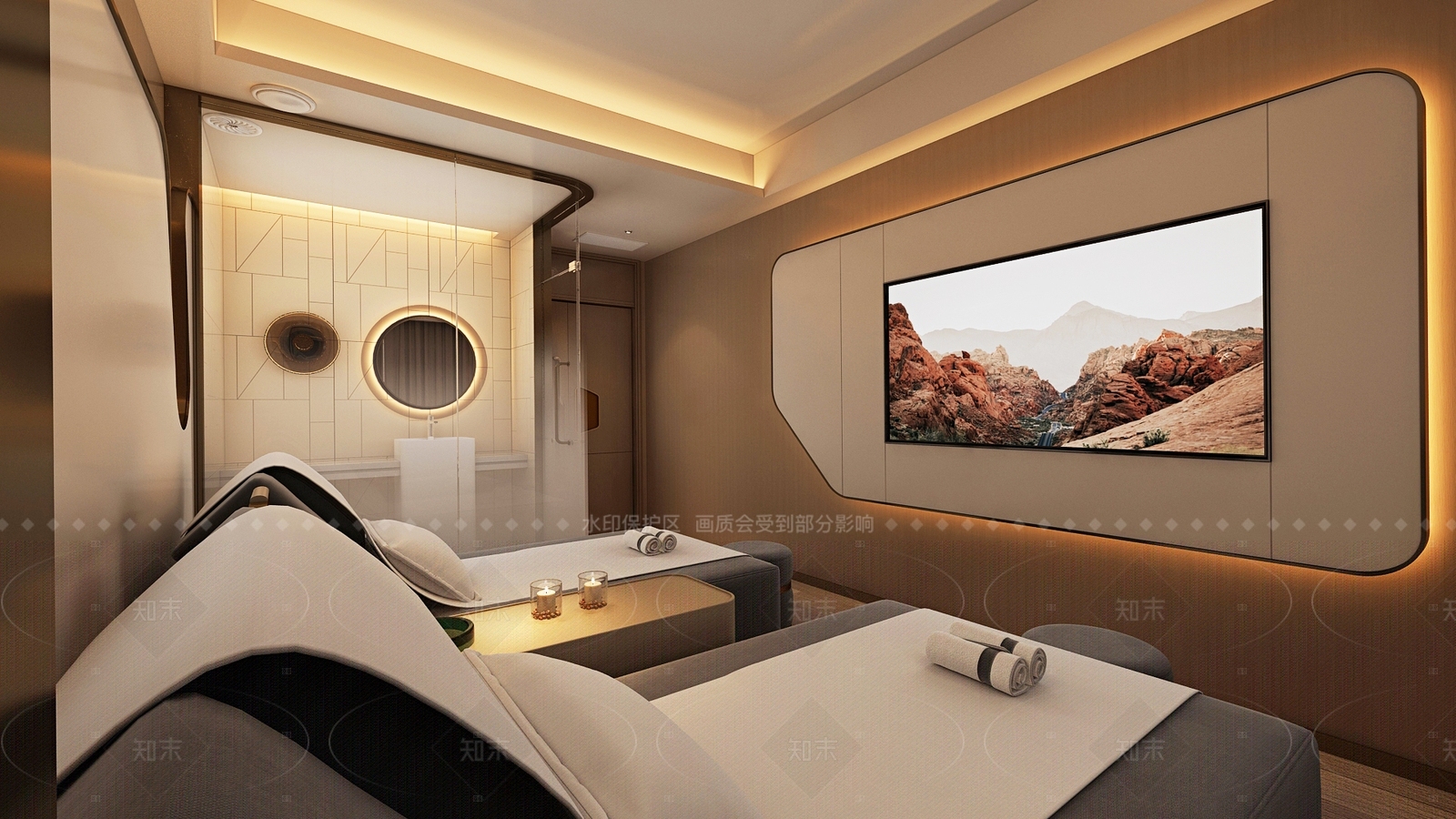 现代简约足浴店3D模型下载【ID:1184285861】
