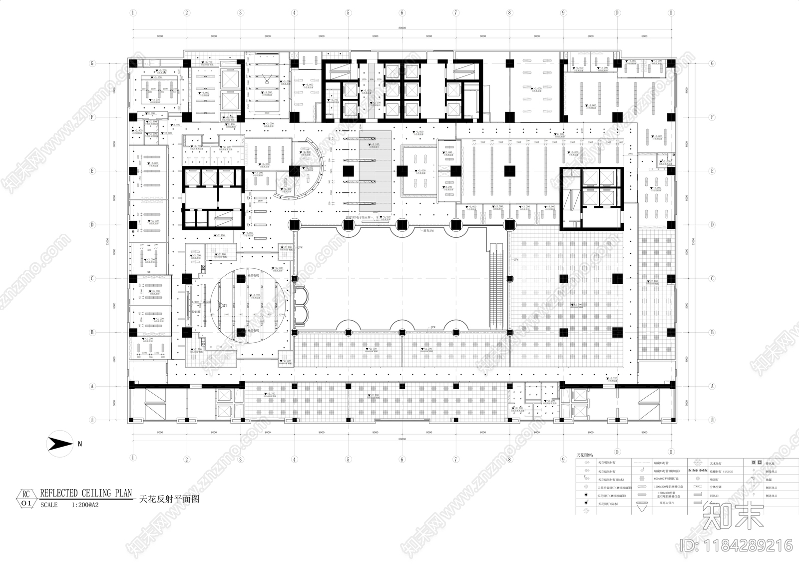 现代整体办公空间cad施工图下载【ID:1184289216】