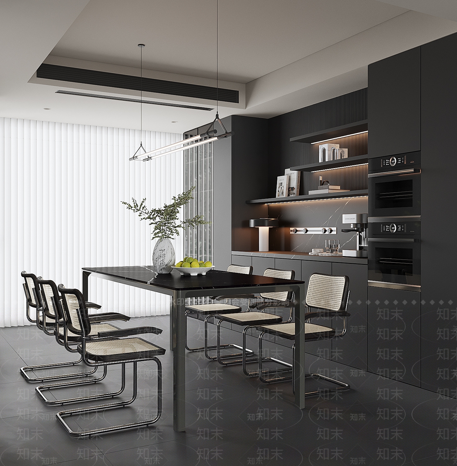 现代家居餐厅3D模型下载【ID:1184289938】_知末3d模型网
