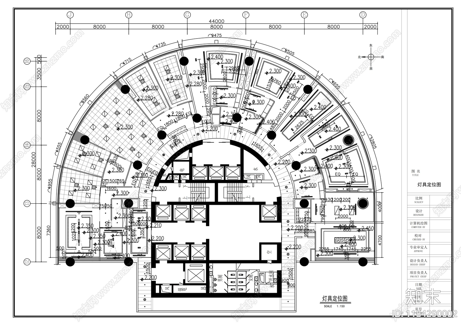 现代整体办公空间cad施工图下载【ID:1184290002】