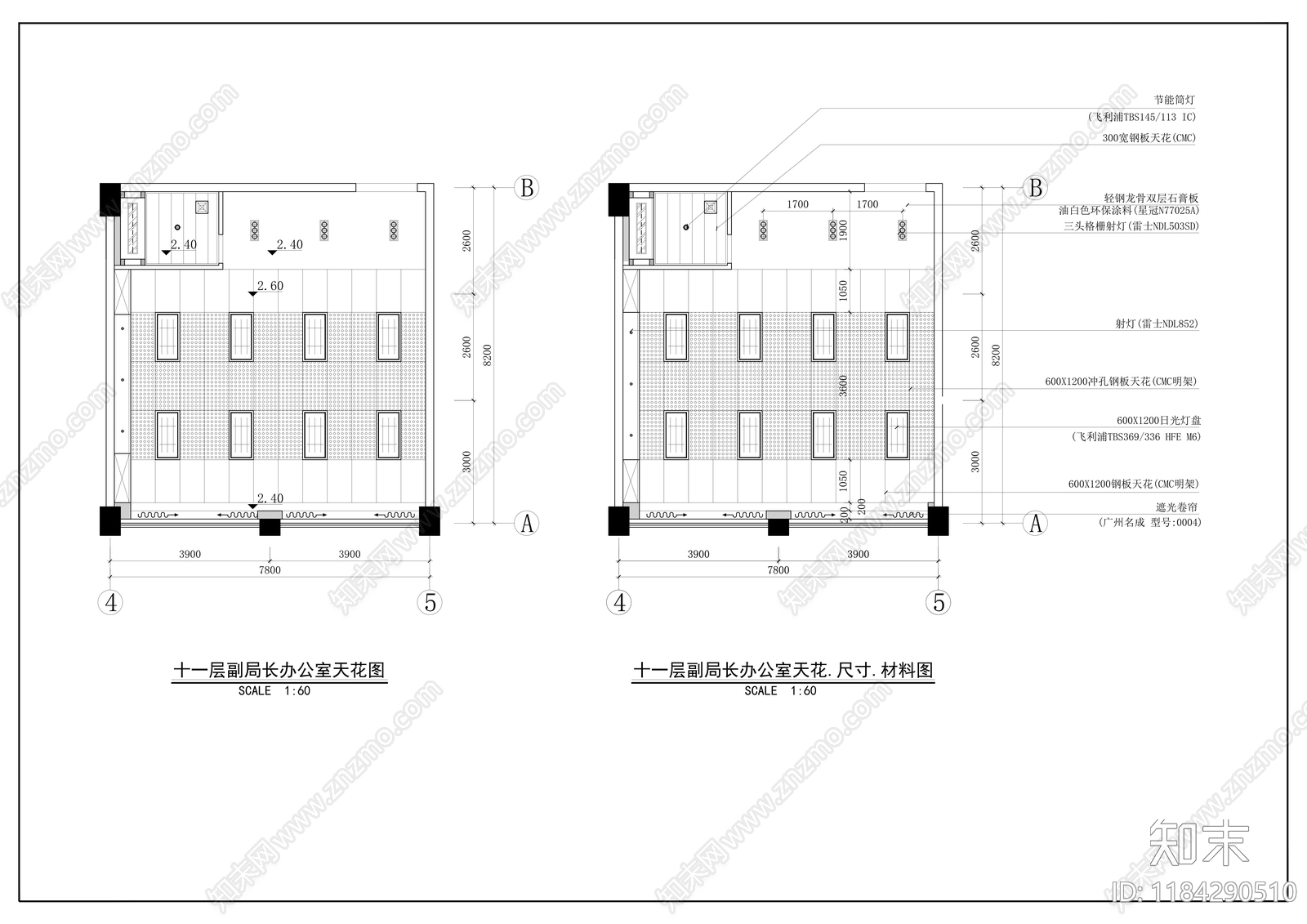 现代整体办公空间cad施工图下载【ID:1184290510】