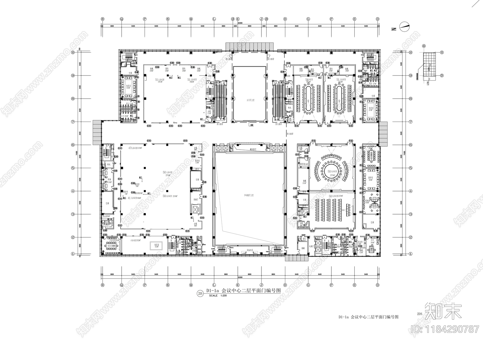 现代整体办公空间cad施工图下载【ID:1184290787】