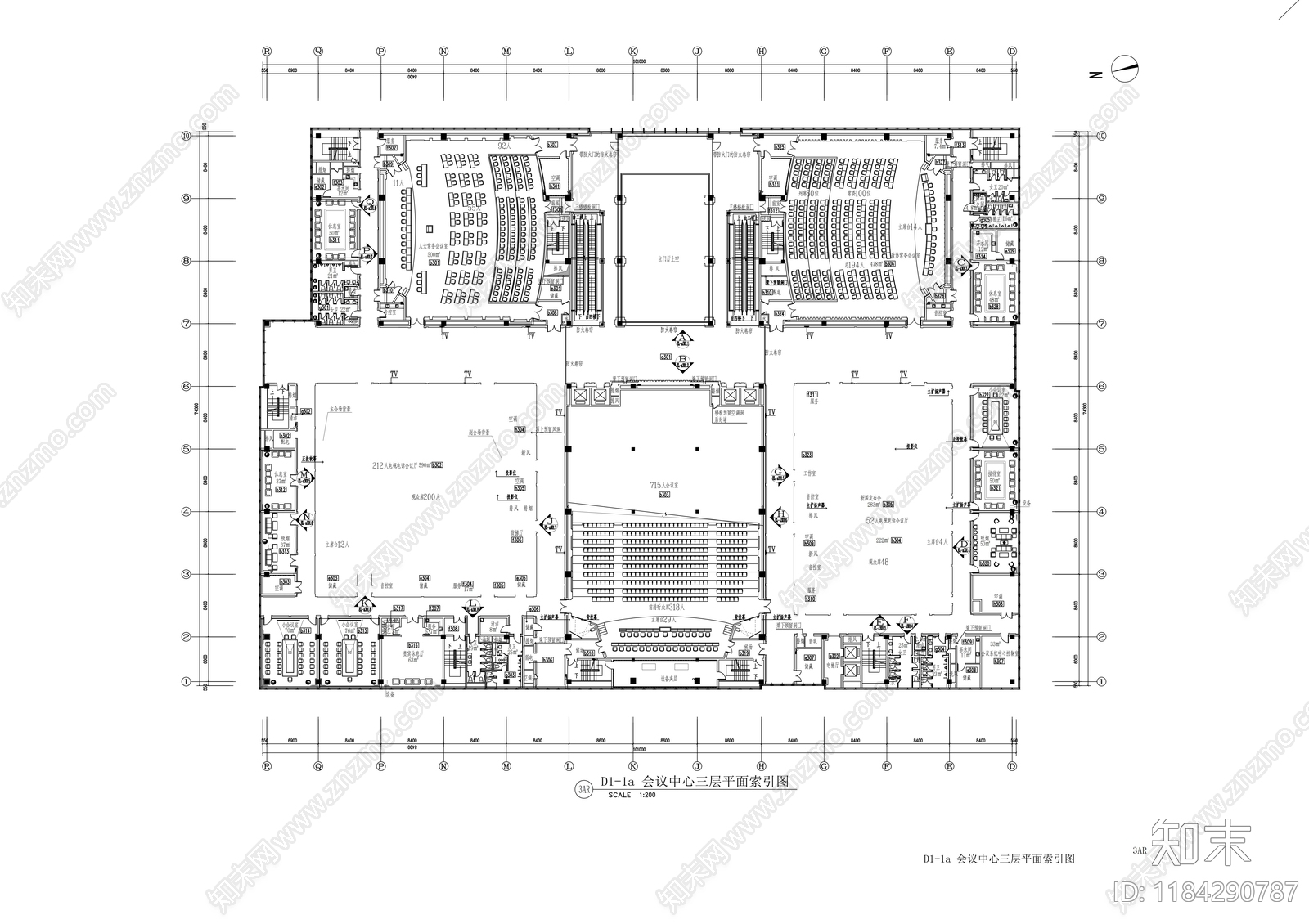 现代整体办公空间cad施工图下载【ID:1184290787】