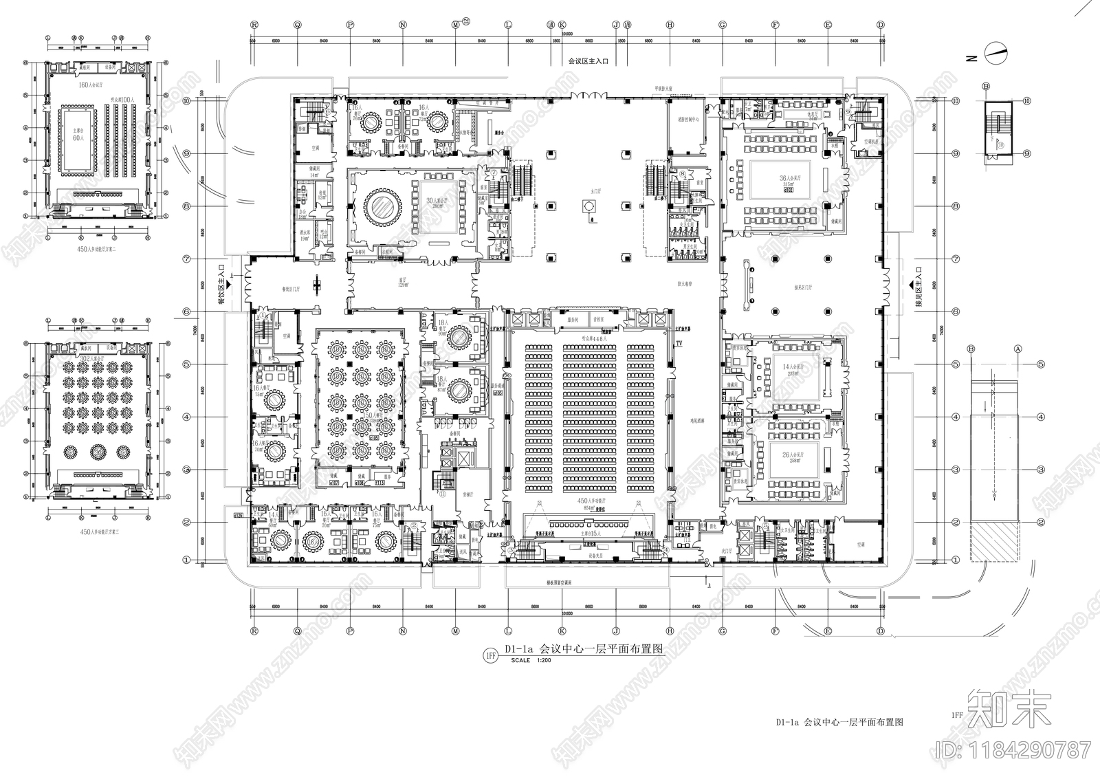 现代整体办公空间cad施工图下载【ID:1184290787】