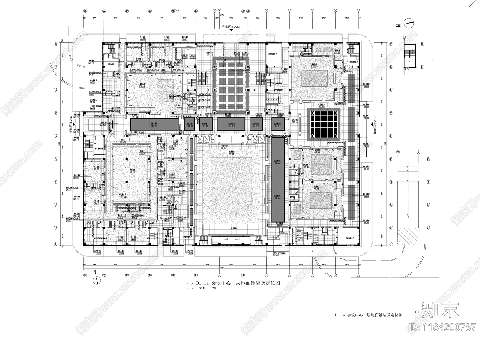 现代整体办公空间cad施工图下载【ID:1184290787】