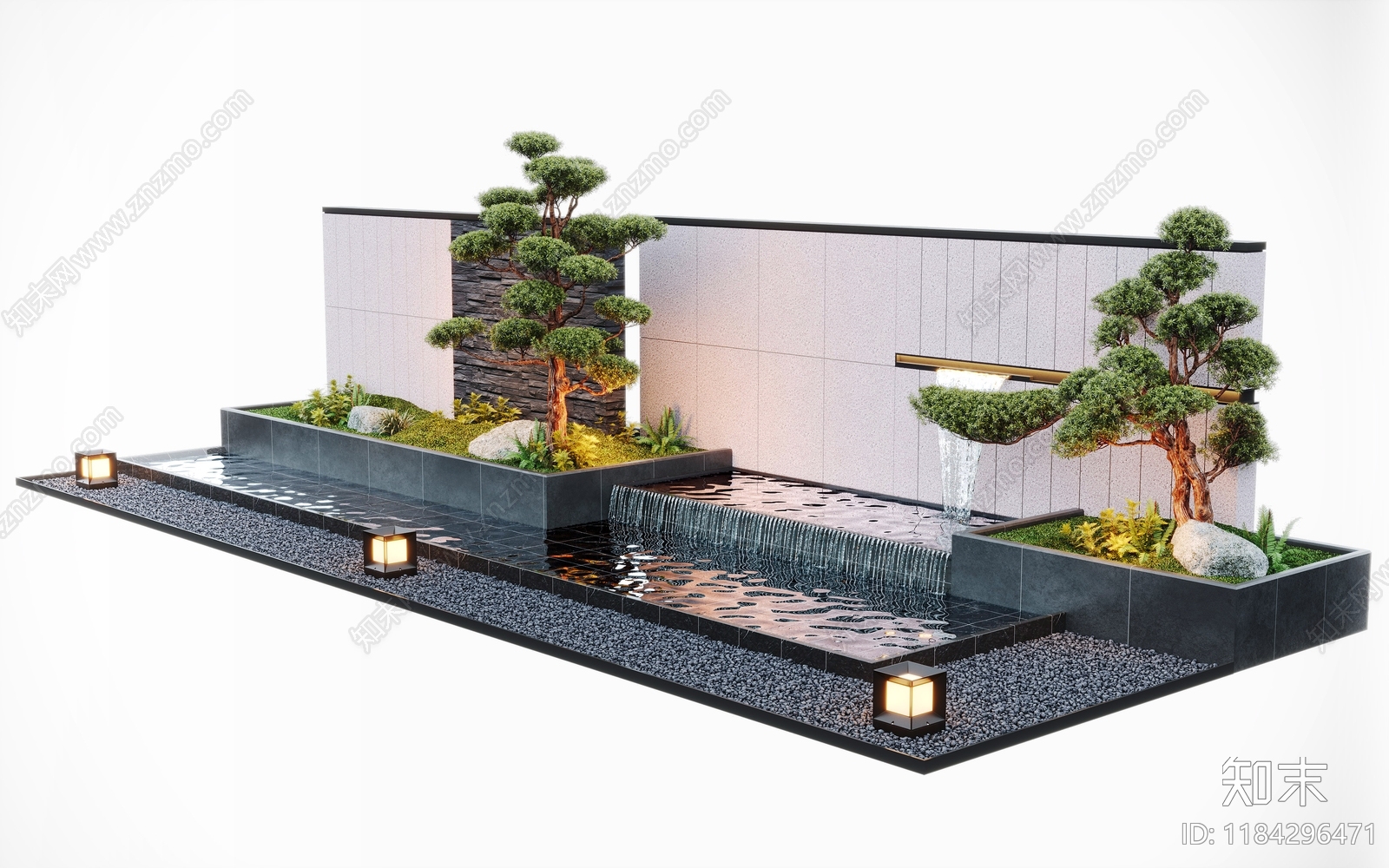 现代假山水景3D模型下载【ID:1184296471】