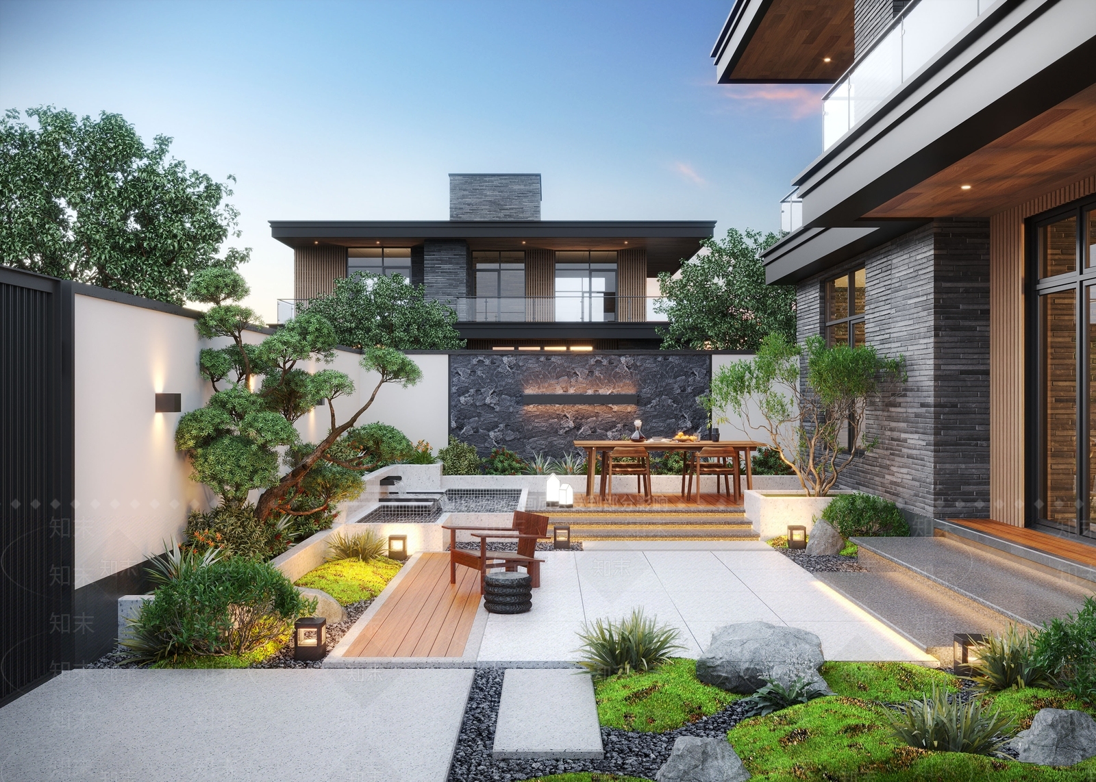 现代庭院3D模型下载【ID:1184296698】