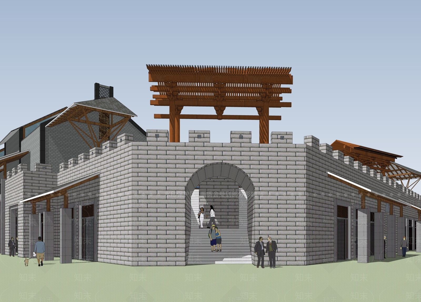 中式古建筑SU模型下载【ID:1184298754】