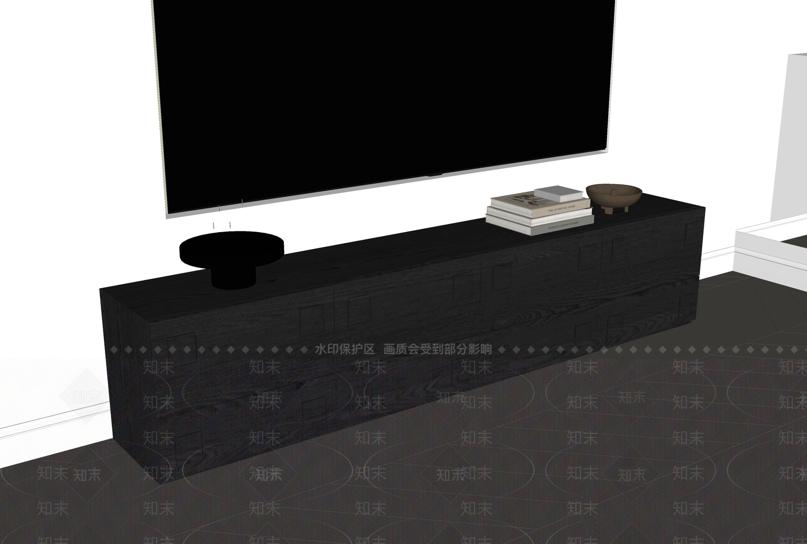 现代中古电视柜SU模型下载【ID:1184300399】