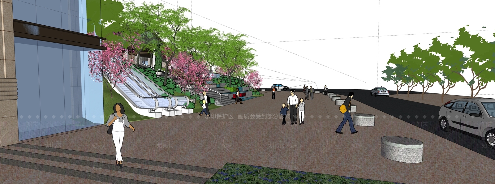 现代酒店建筑SU模型下载【ID:1184300894】