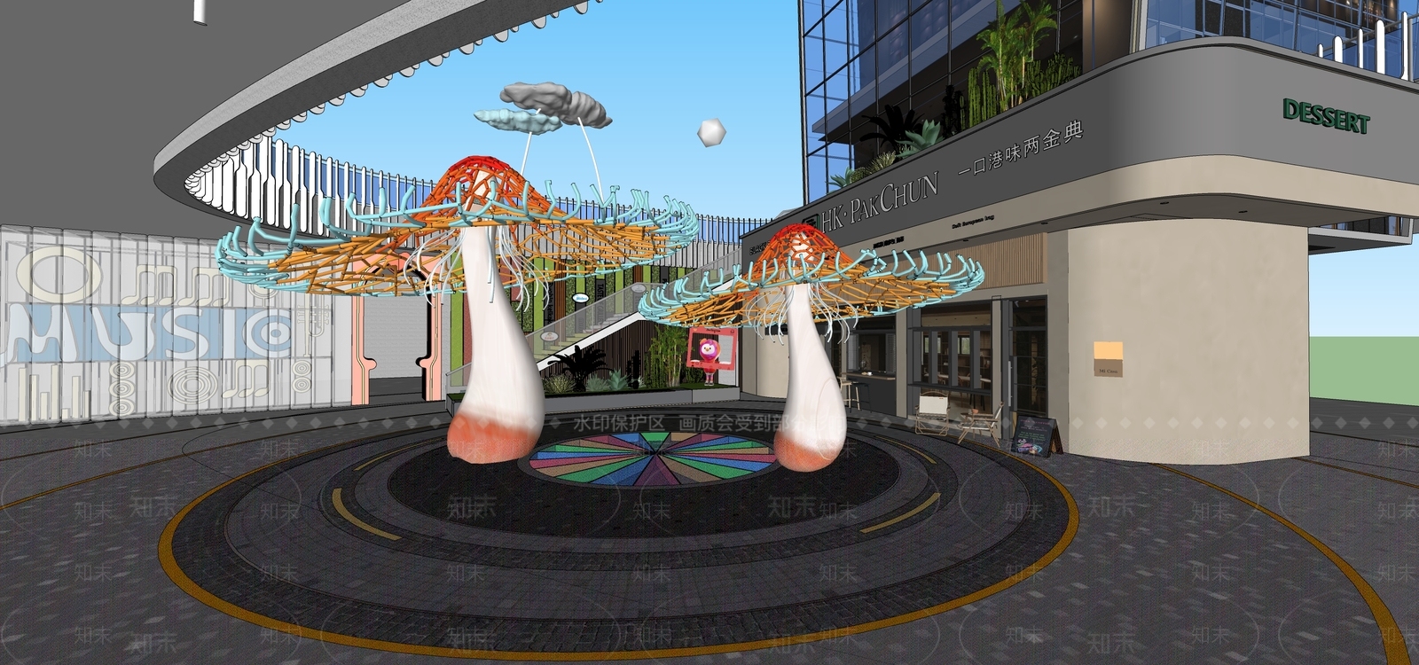 现代雕塑小品SU模型下载【ID:1184303965】