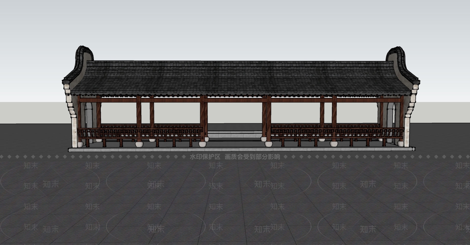中式新中式古建筑SU模型下载【ID:1184311126】