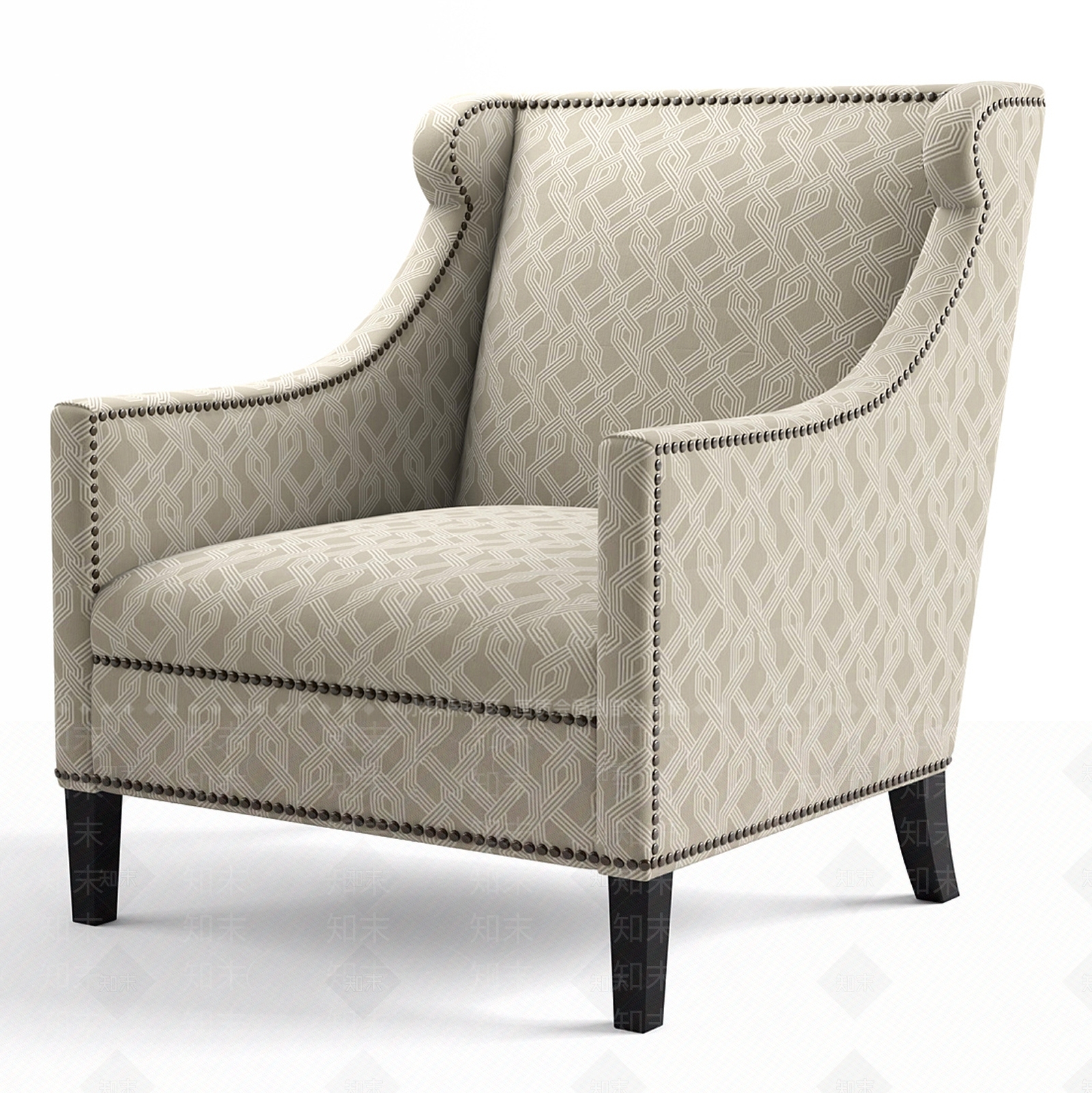 美式欧式单人沙发SU模型下载【ID:1184314077】