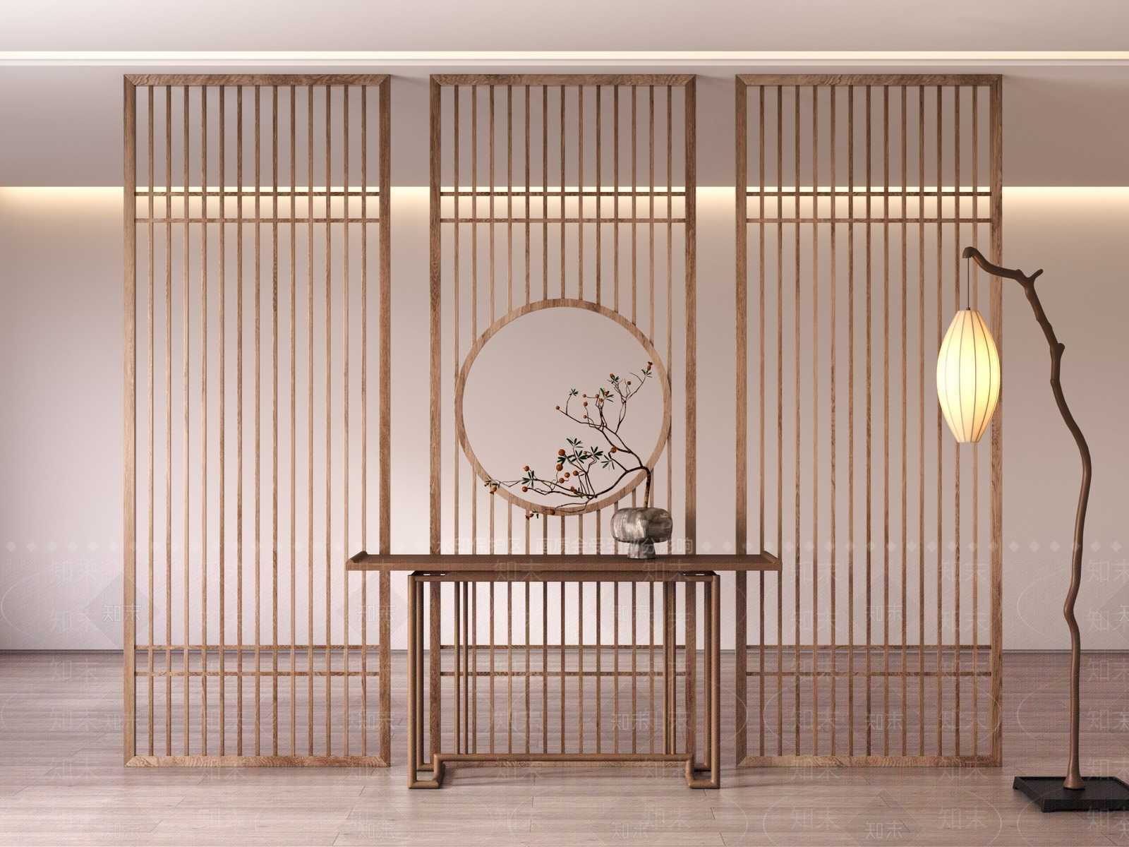 新中式日式屏风SU模型下载【ID:1184315158】
