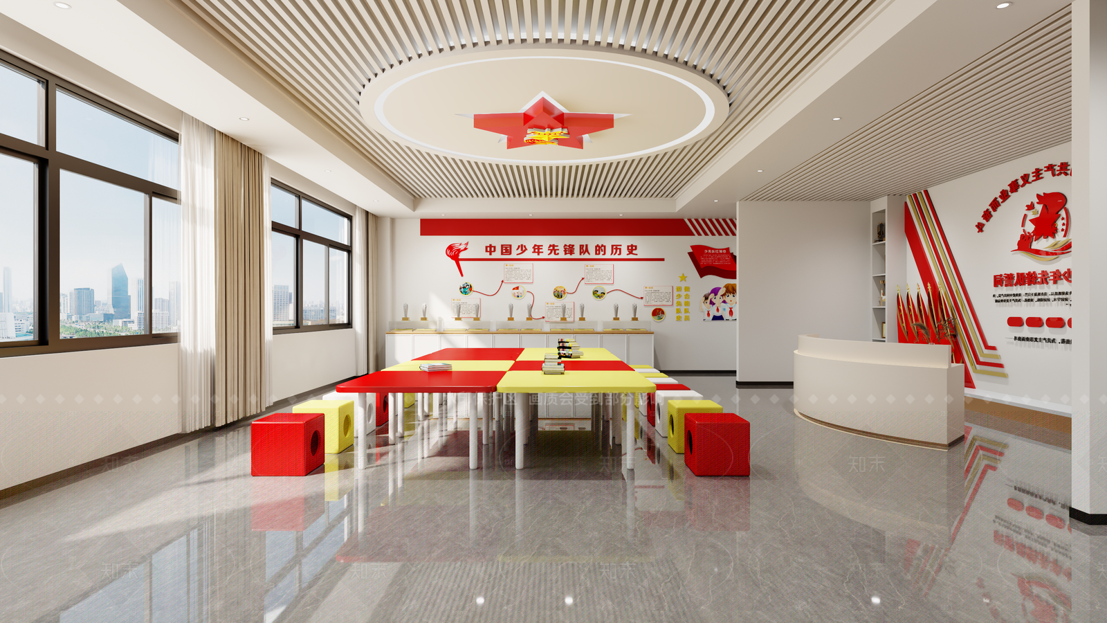 现代党建展厅3D模型下载【ID:1214999125】
