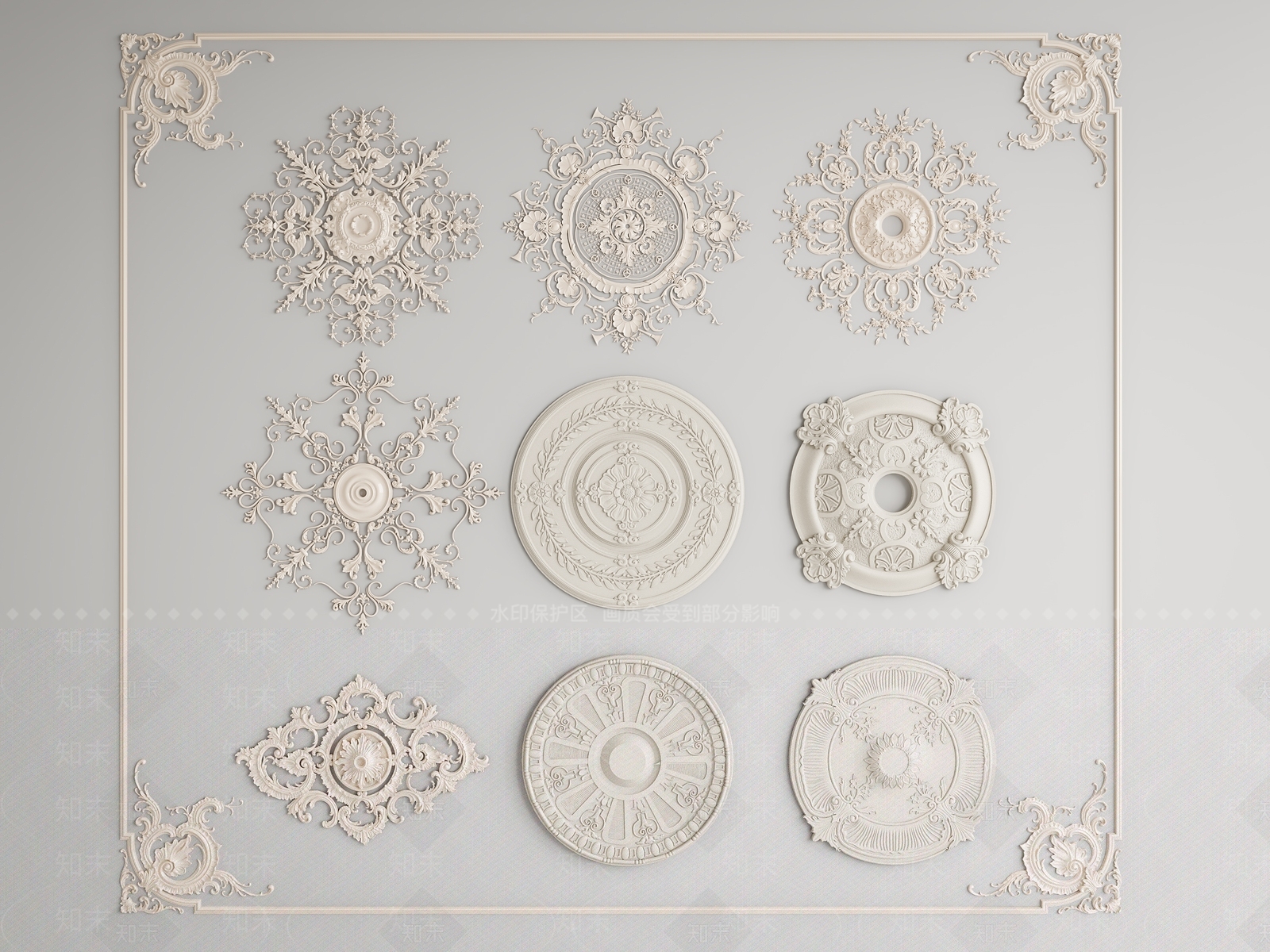 法式欧式雕花SU模型下载【ID:1184318526】