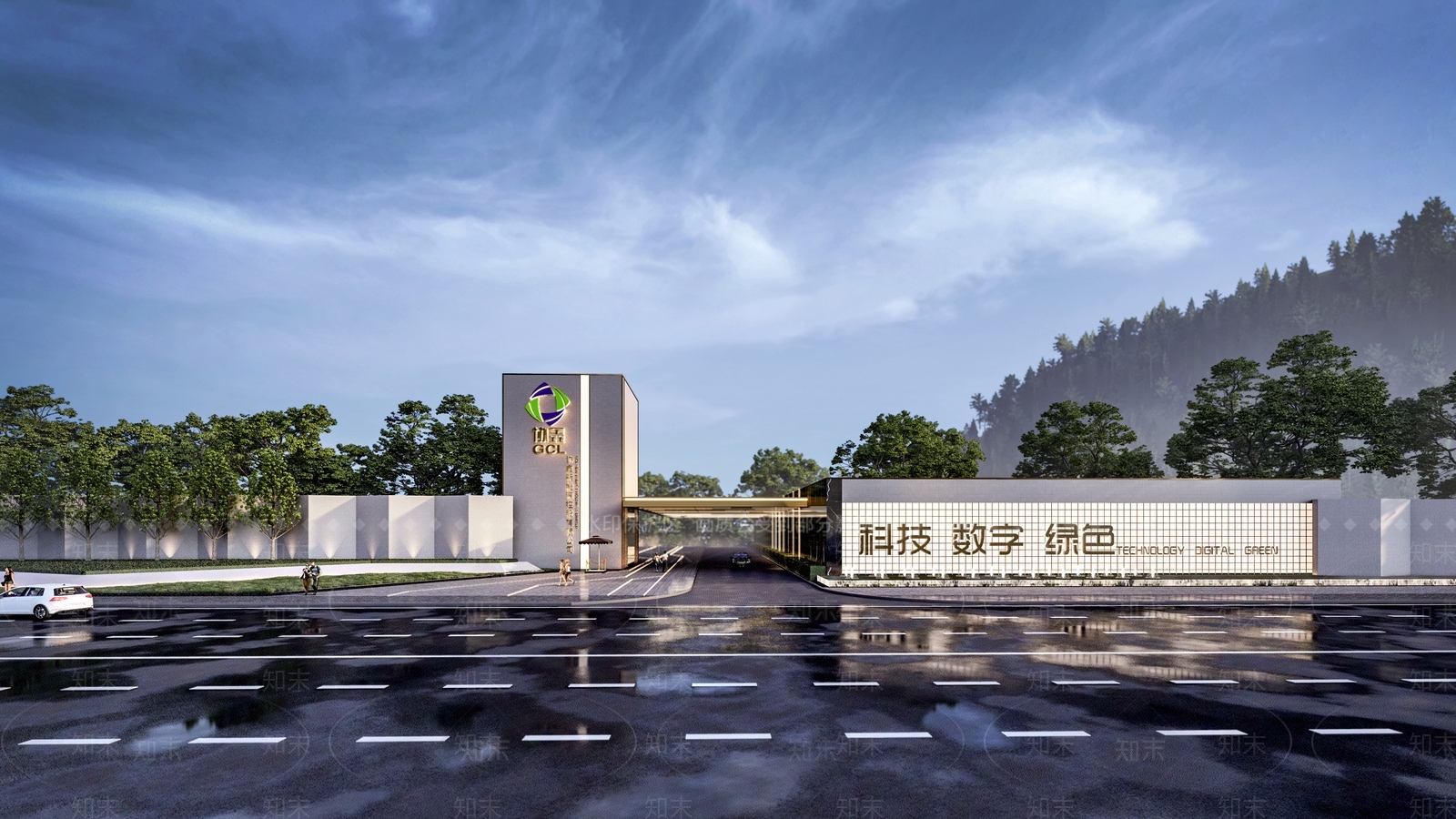 现代入口大门SU模型下载【ID:1184321830】