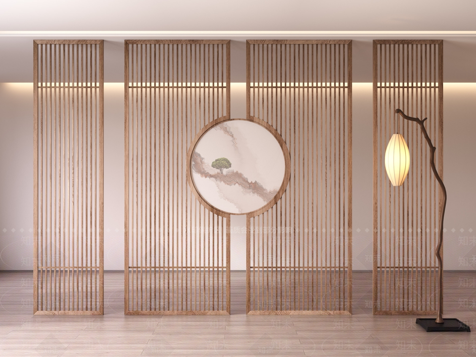新中式日式屏风SU模型下载【ID:1184324559】