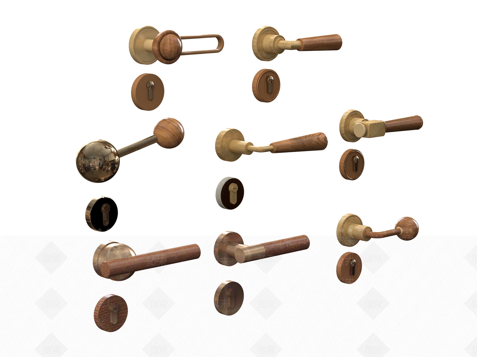 现代门把手SU模型下载【ID:1184325720】