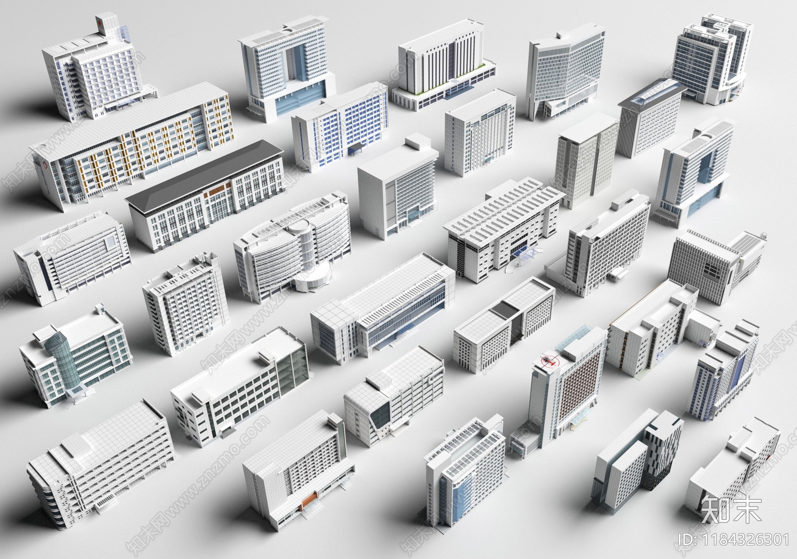 现代医院建筑SU模型下载【ID:1184326301】