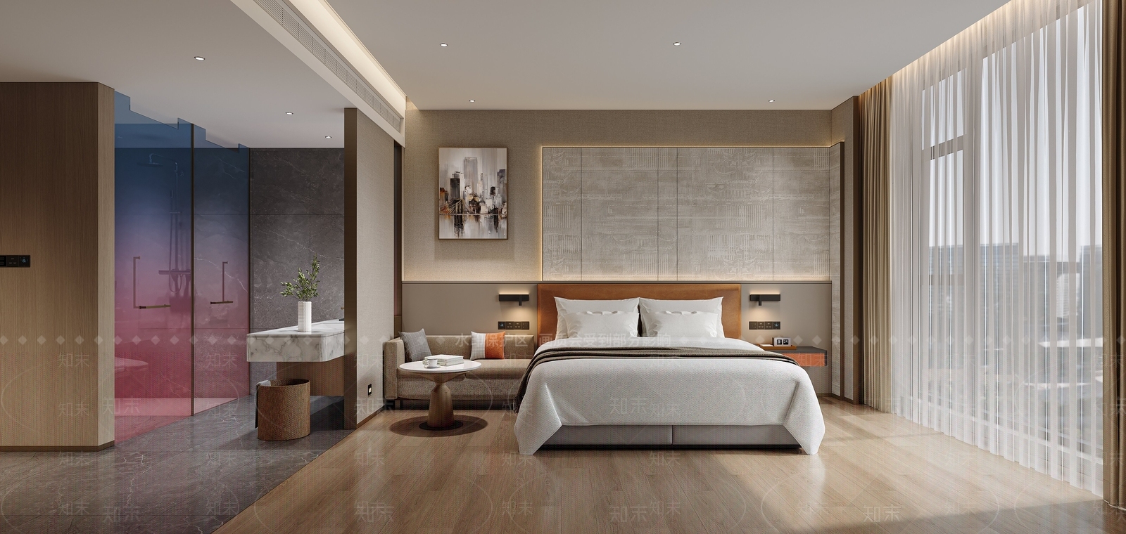 现代酒店客房SU模型下载【ID:1201490559】