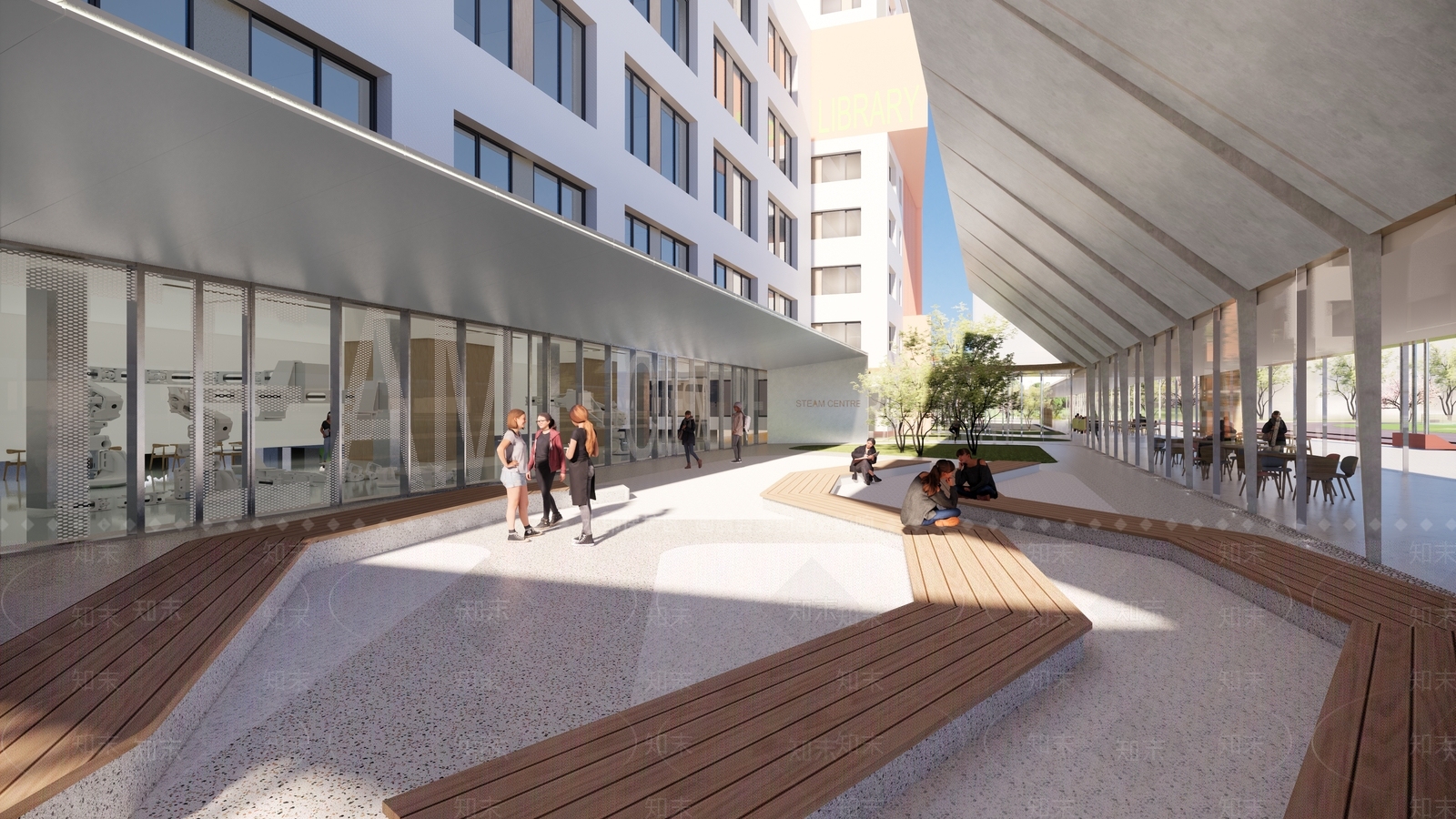 现代学校建筑SU模型下载【ID:1184328732】
