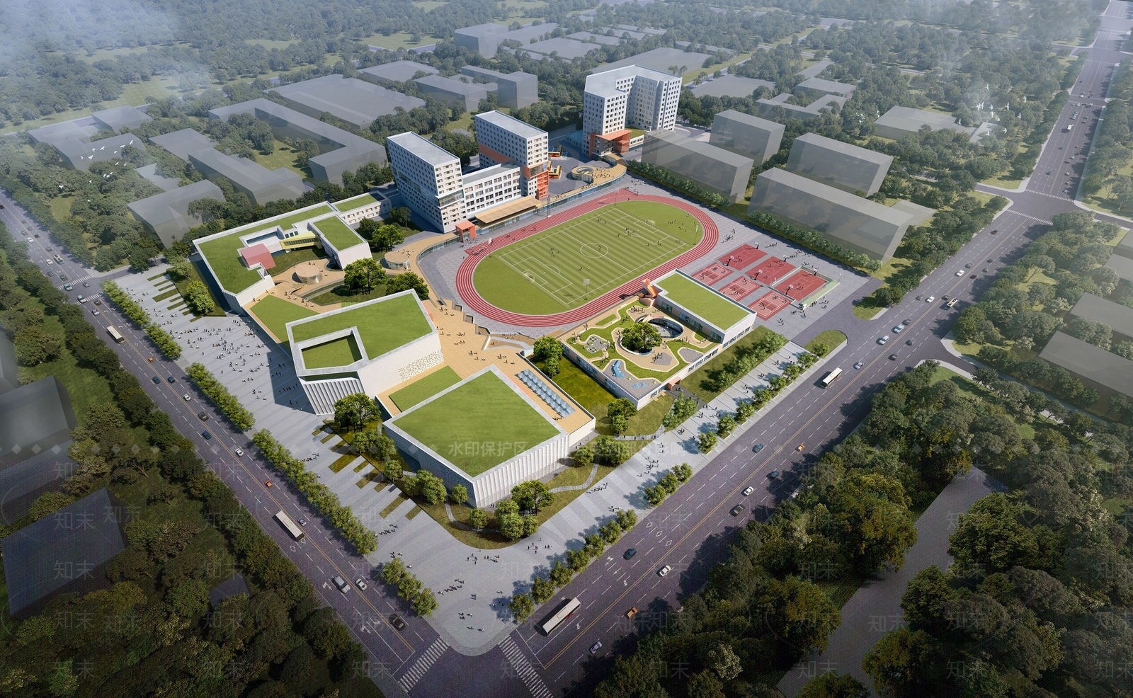 现代学校建筑SU模型下载【ID:1184328732】