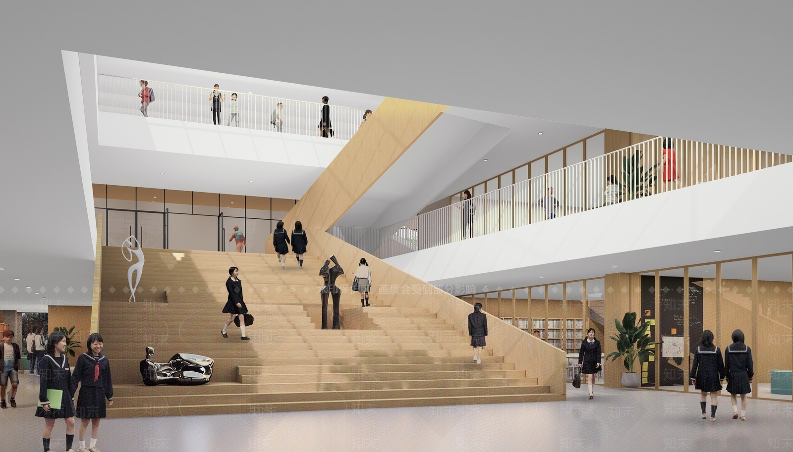 现代学校建筑SU模型下载【ID:1184328855】