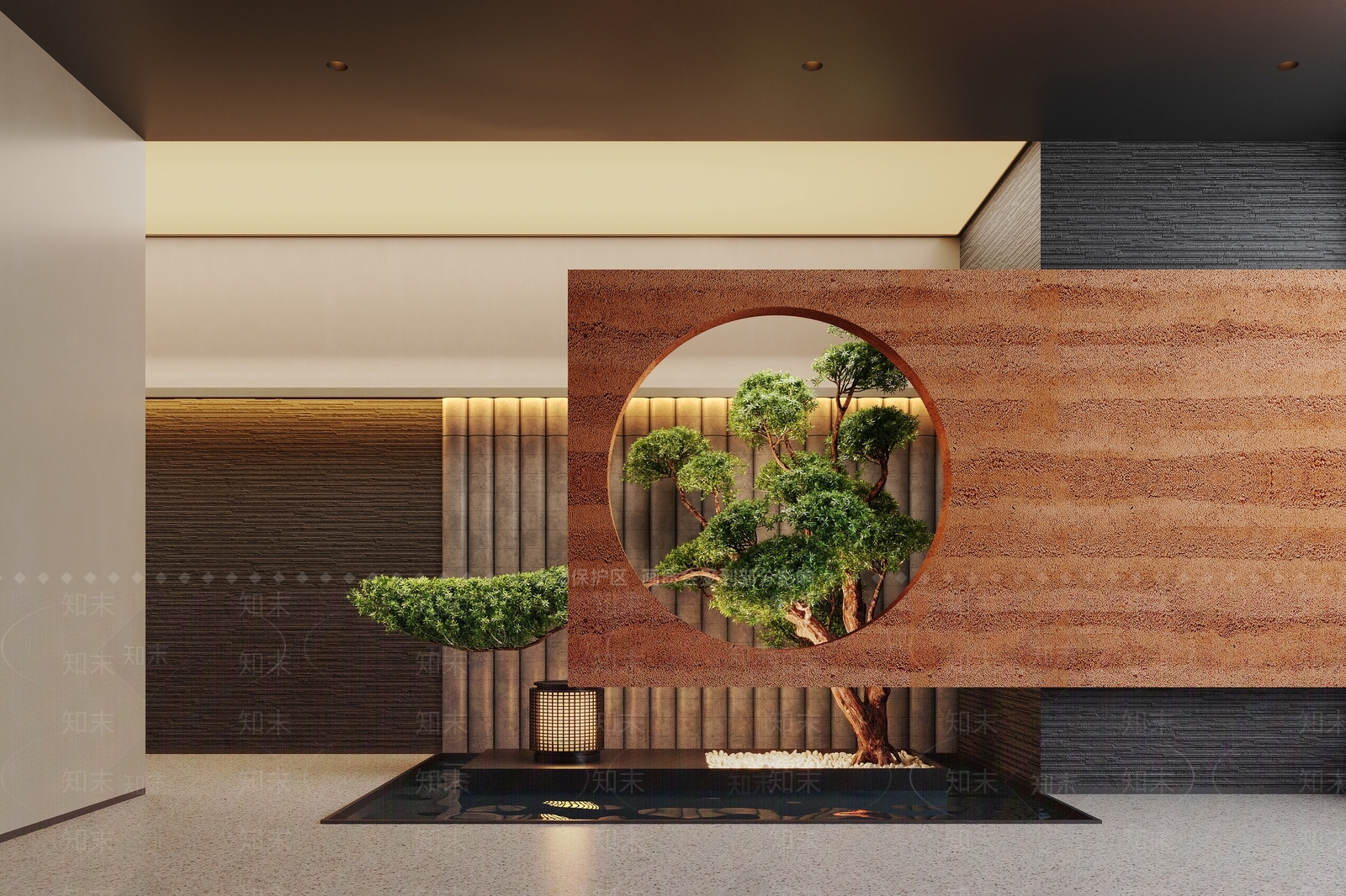 新中式室内景观3D模型下载【ID:1184335076】