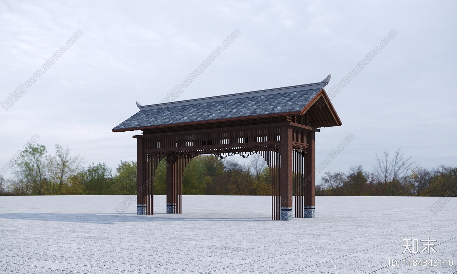 新中式古建3D模型下载【ID:1184348110】