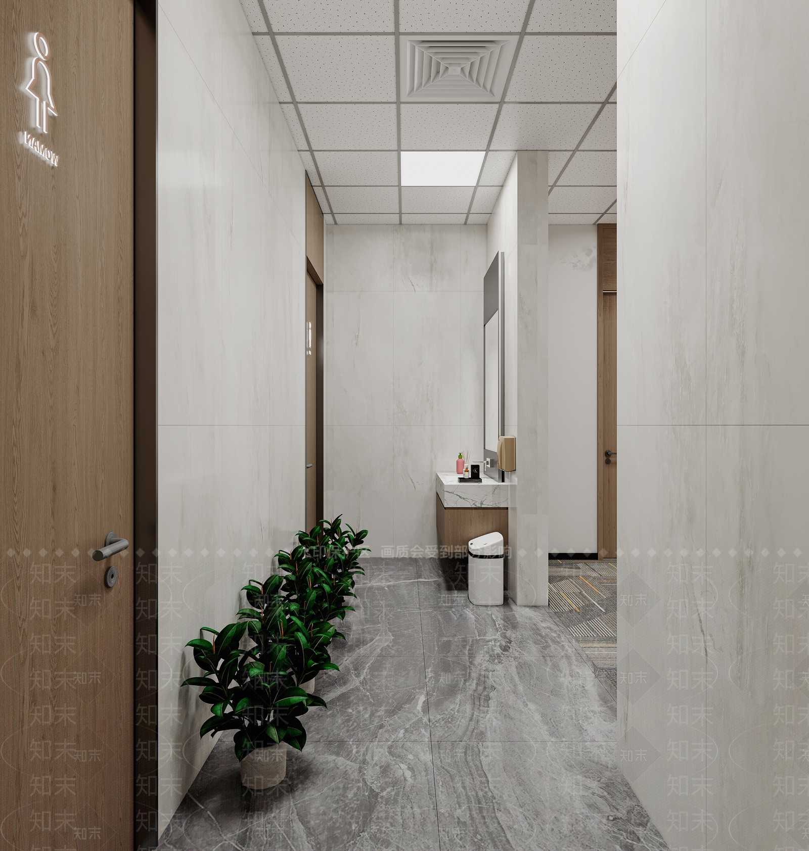 现代办公大厅3D模型下载【ID:1184351408】