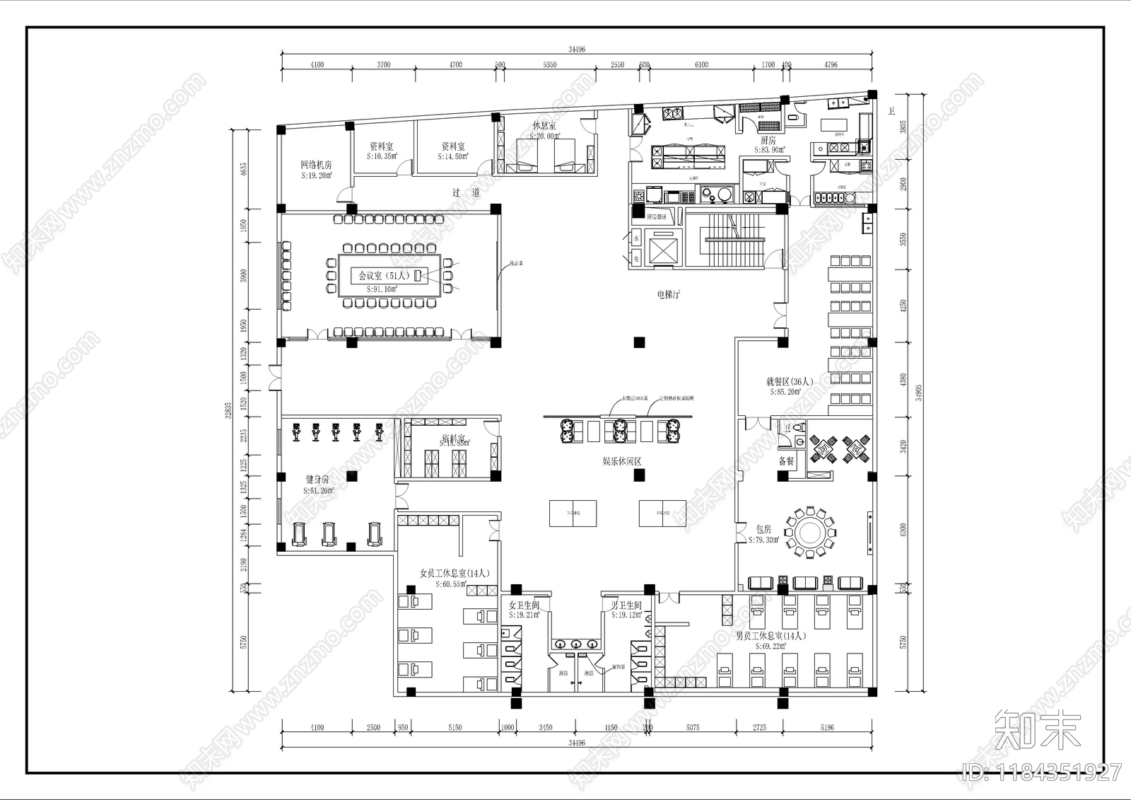 现代整体办公空间_办公室平面布置图_施工图施工图下载 ID:1184351927_【知末网】