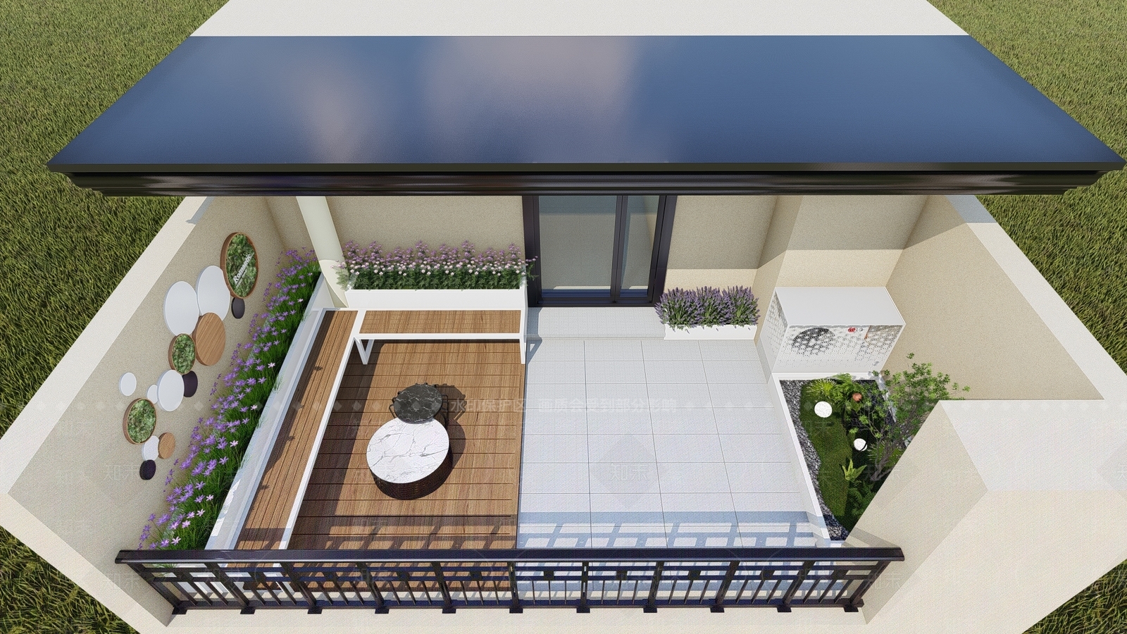现代屋顶花园SU模型下载【ID:1184354494】