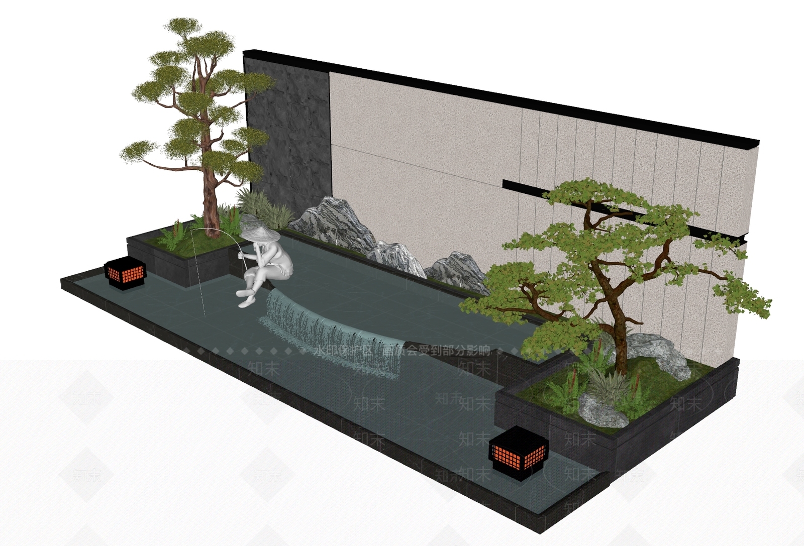 现代水景SU模型下载【ID:1184356575】