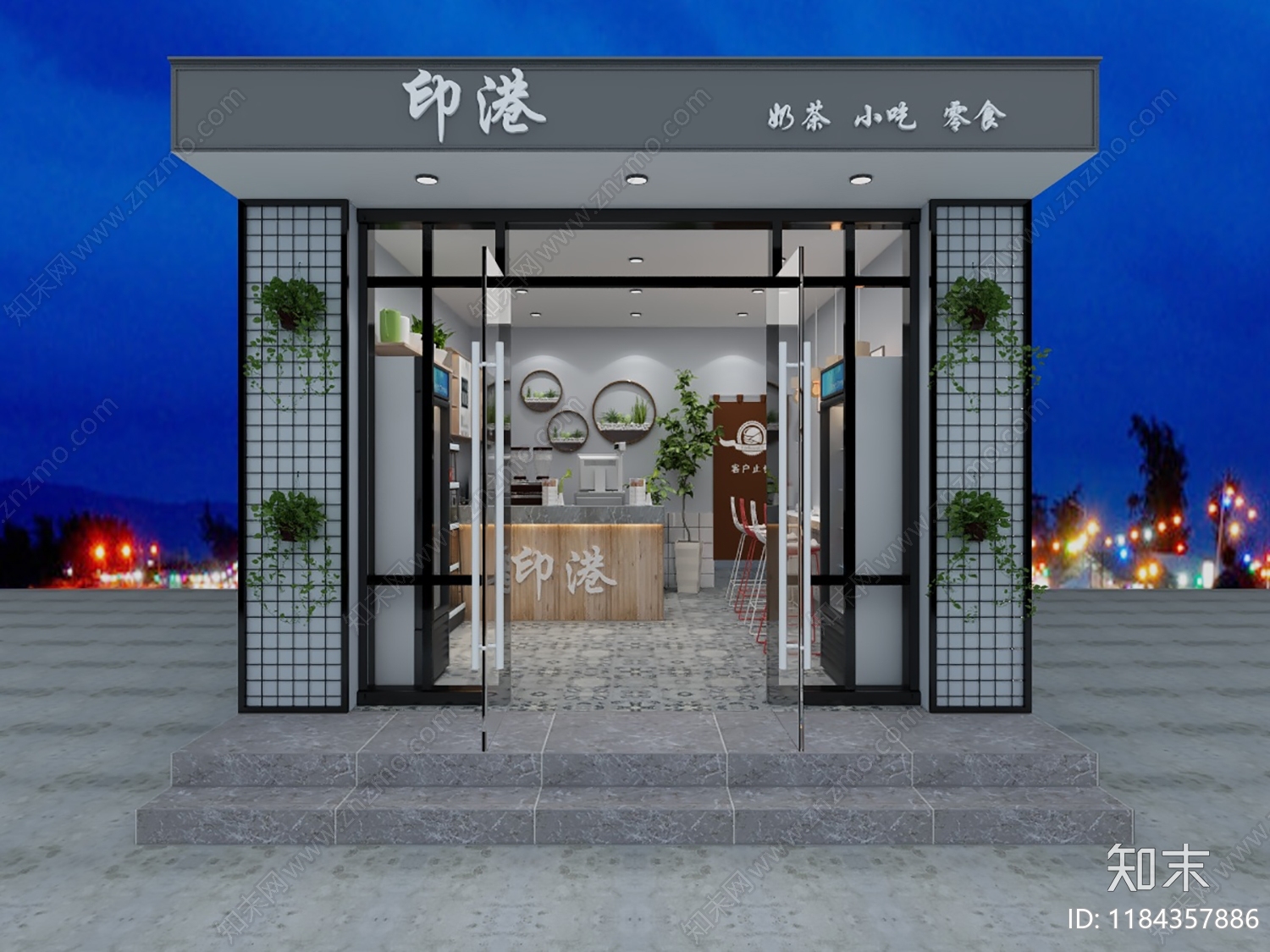 现代北欧奶茶店3D模型下载【ID:1184357886】