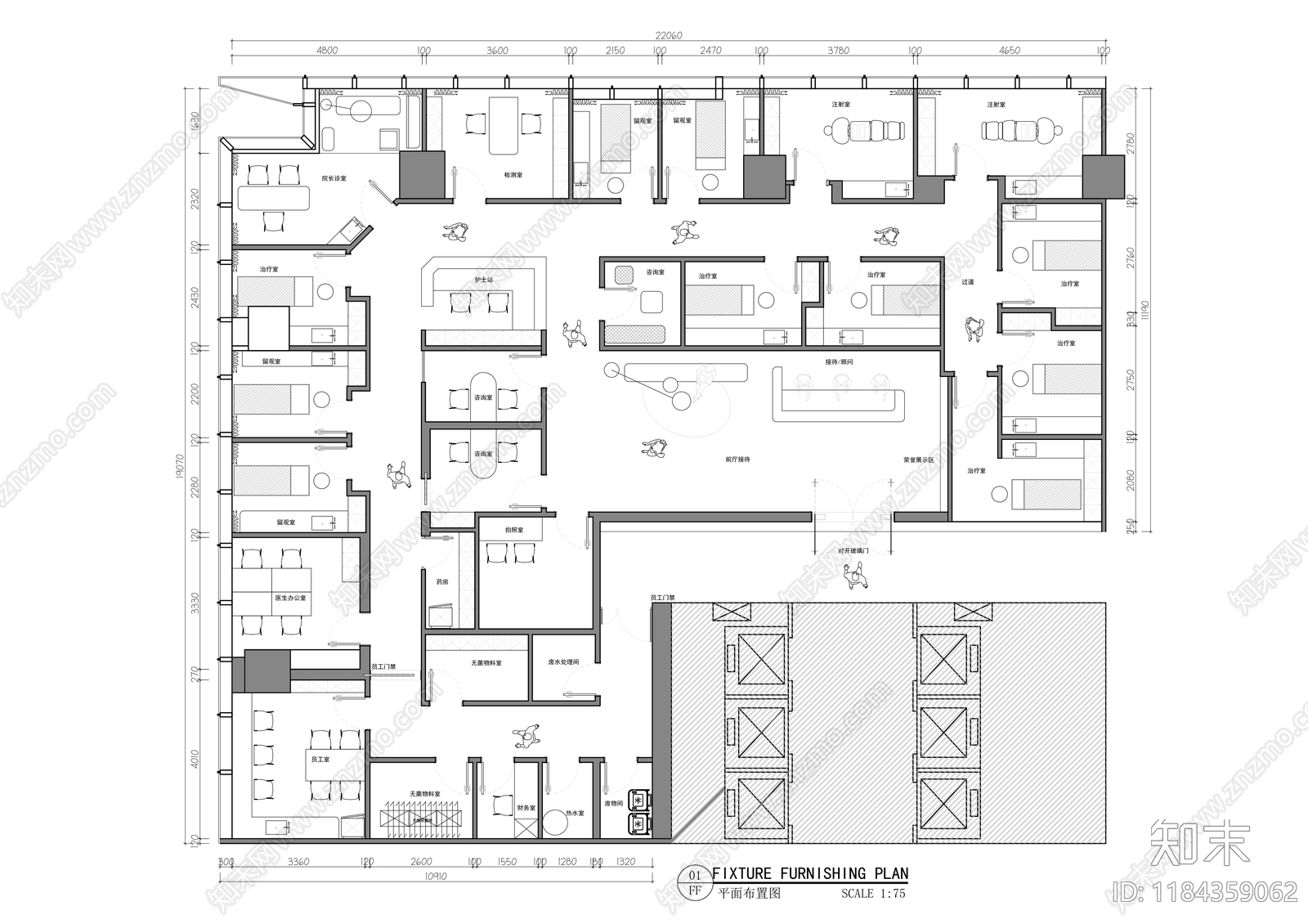 现代其他工装空间cad施工图下载【ID:1184359062】