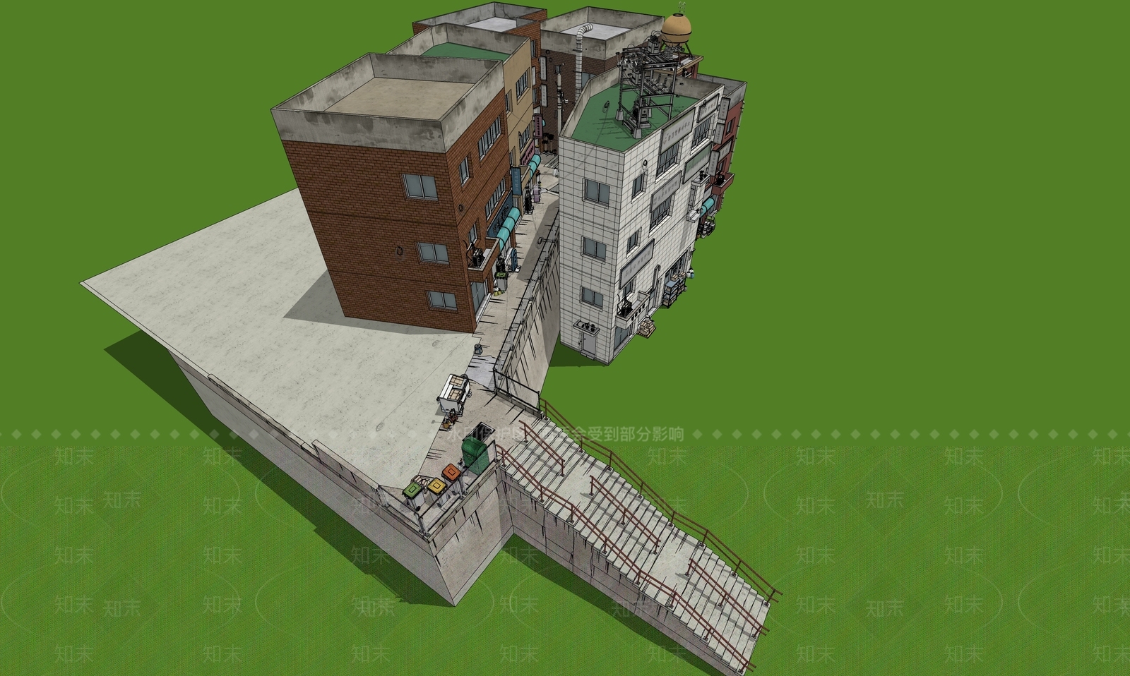 现代小区建筑SU模型下载【ID:1184359316】