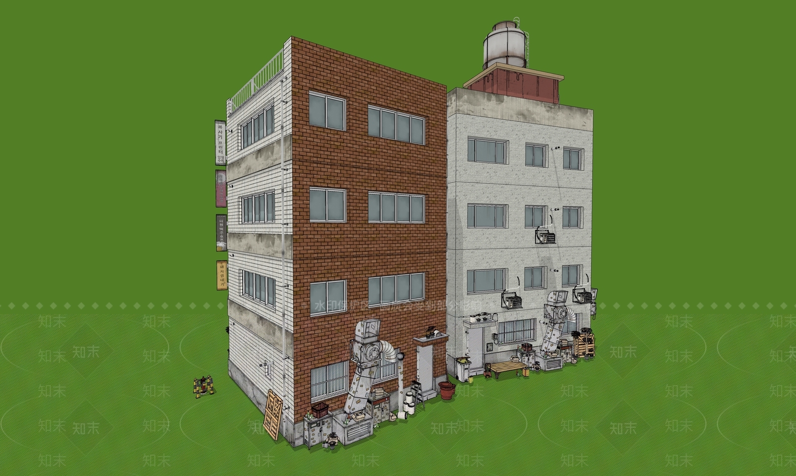 现代小区建筑SU模型下载【ID:1184359494】