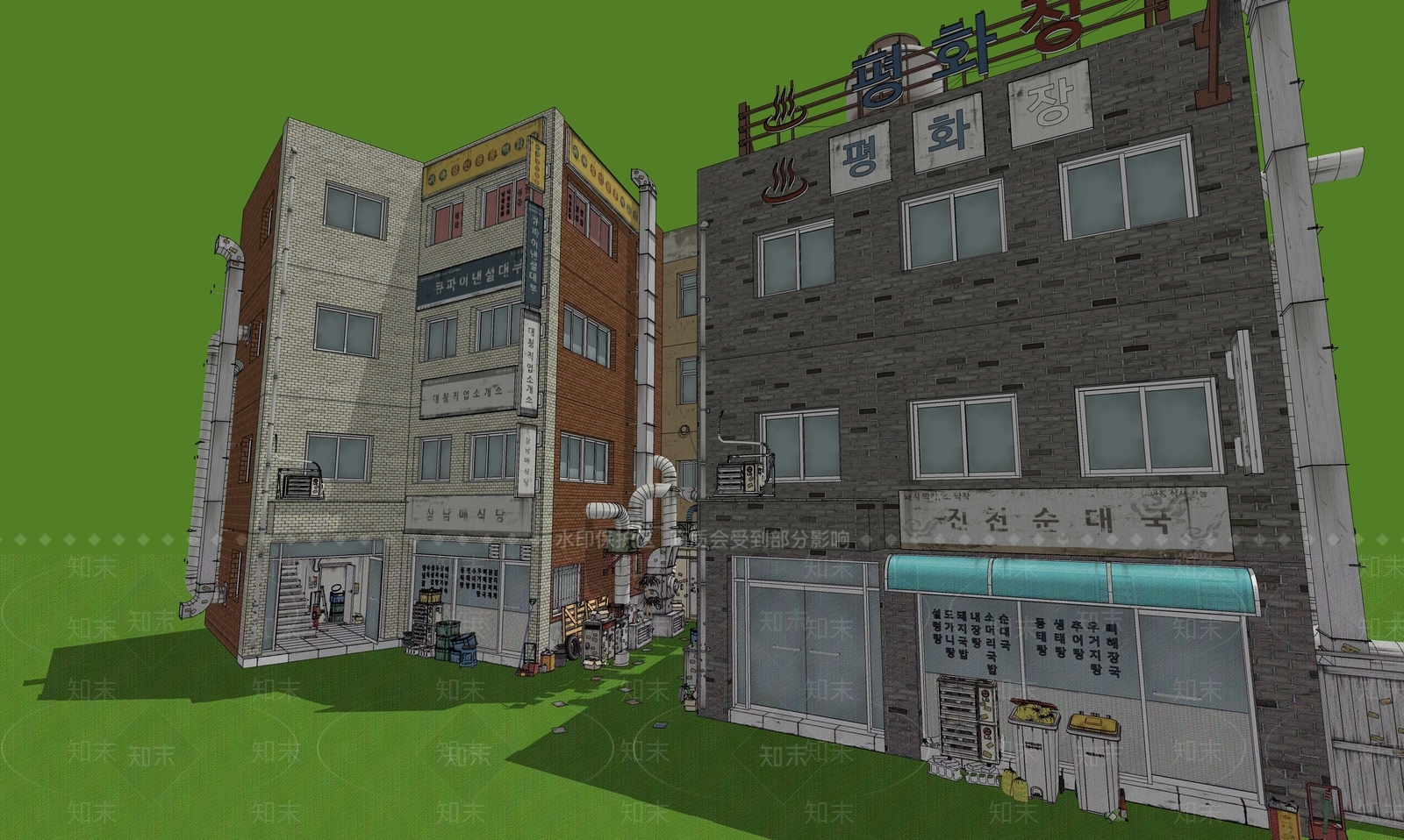 现代小区建筑SU模型下载【ID:1184359600】