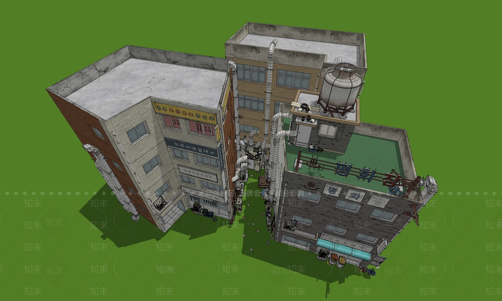 现代小区建筑SU模型下载【ID:1184359600】