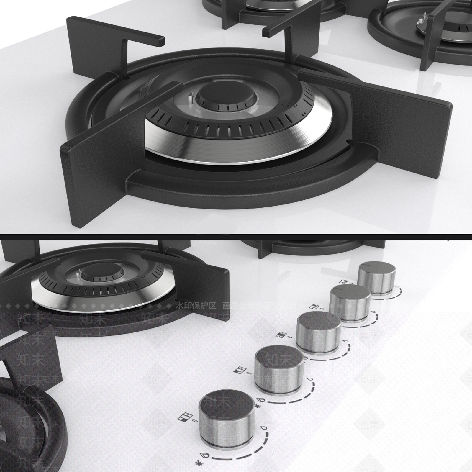 现代燃气灶3D模型下载【ID:1184484352】