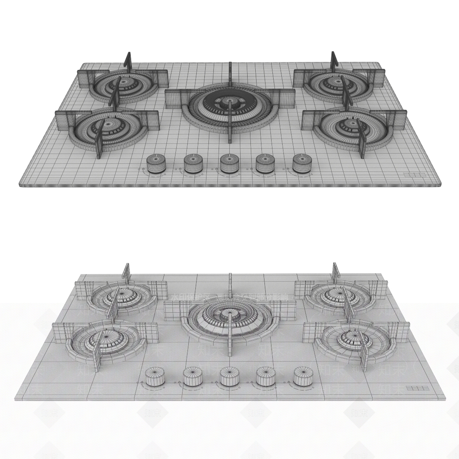 现代燃气灶3D模型下载【ID:1184484352】