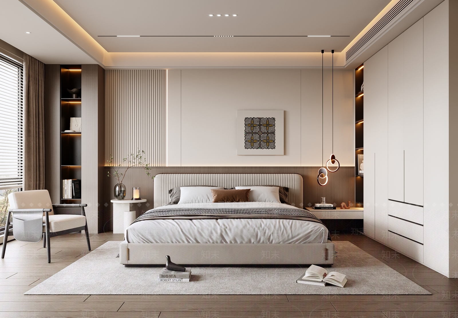 现代简约家居卧室3D模型下载【ID:1184365624】