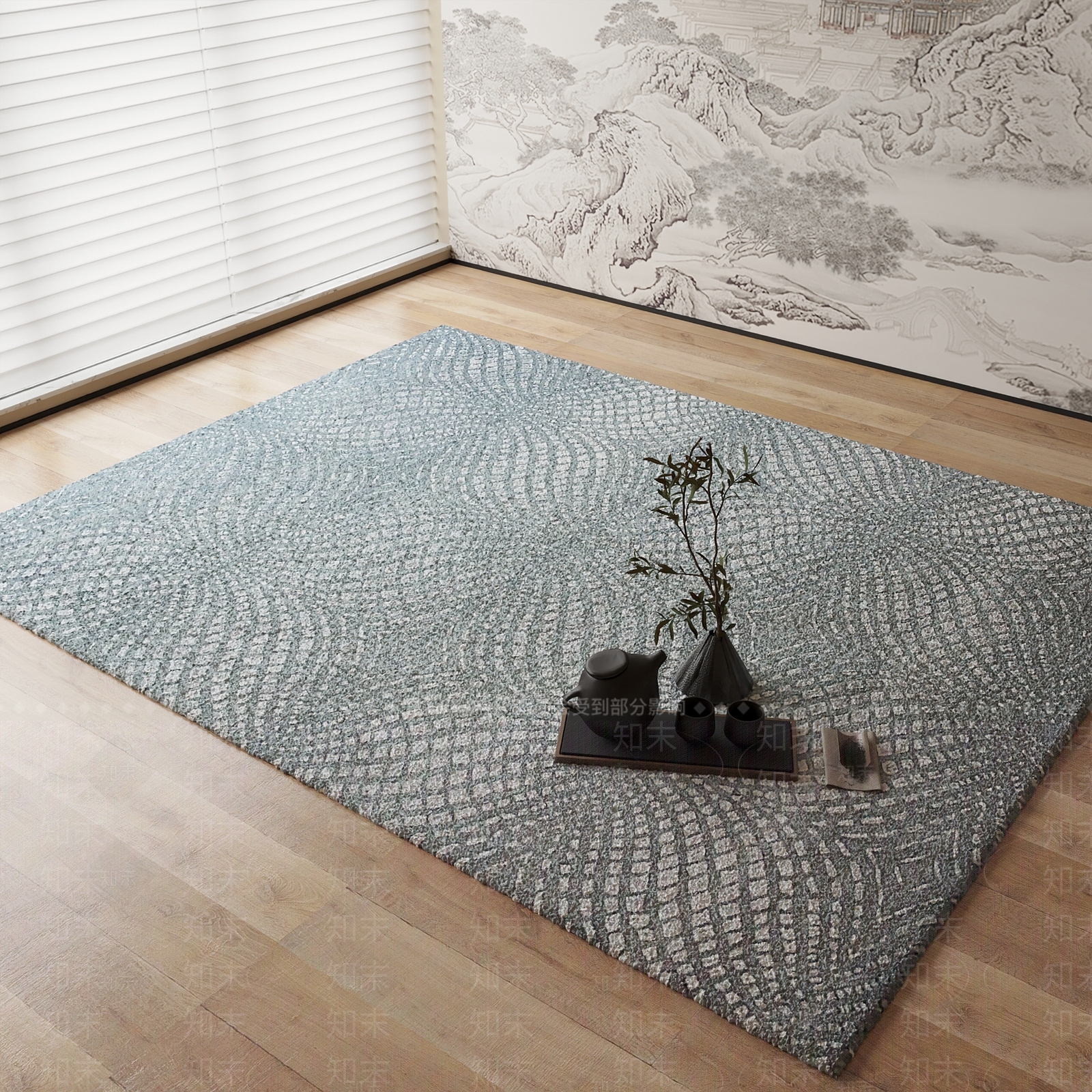 新中式地毯3D模型下载【ID:1184369668】