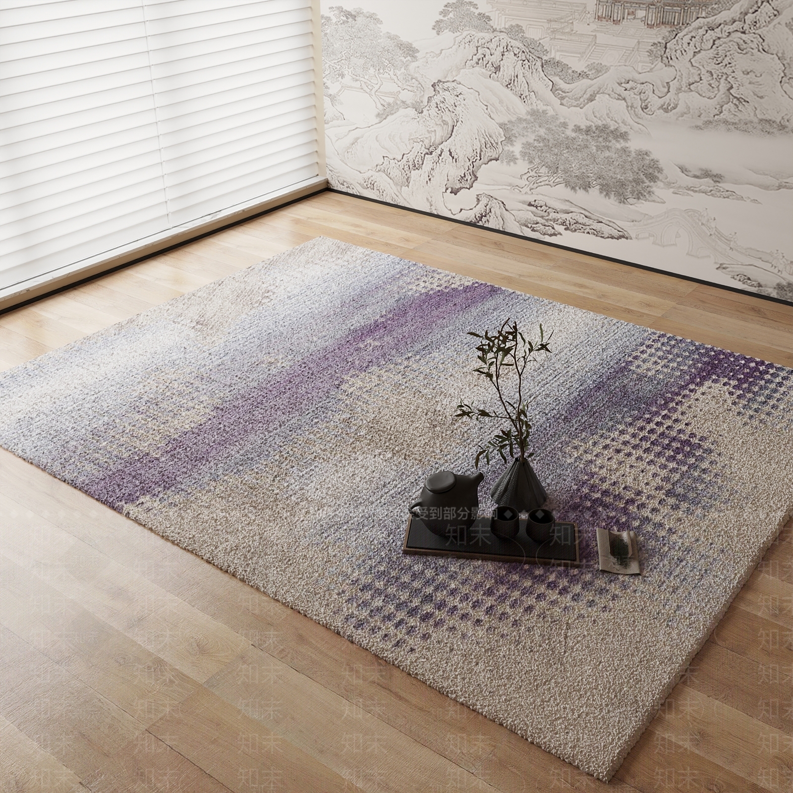 新中式地毯3D模型下载【ID:1184370048】