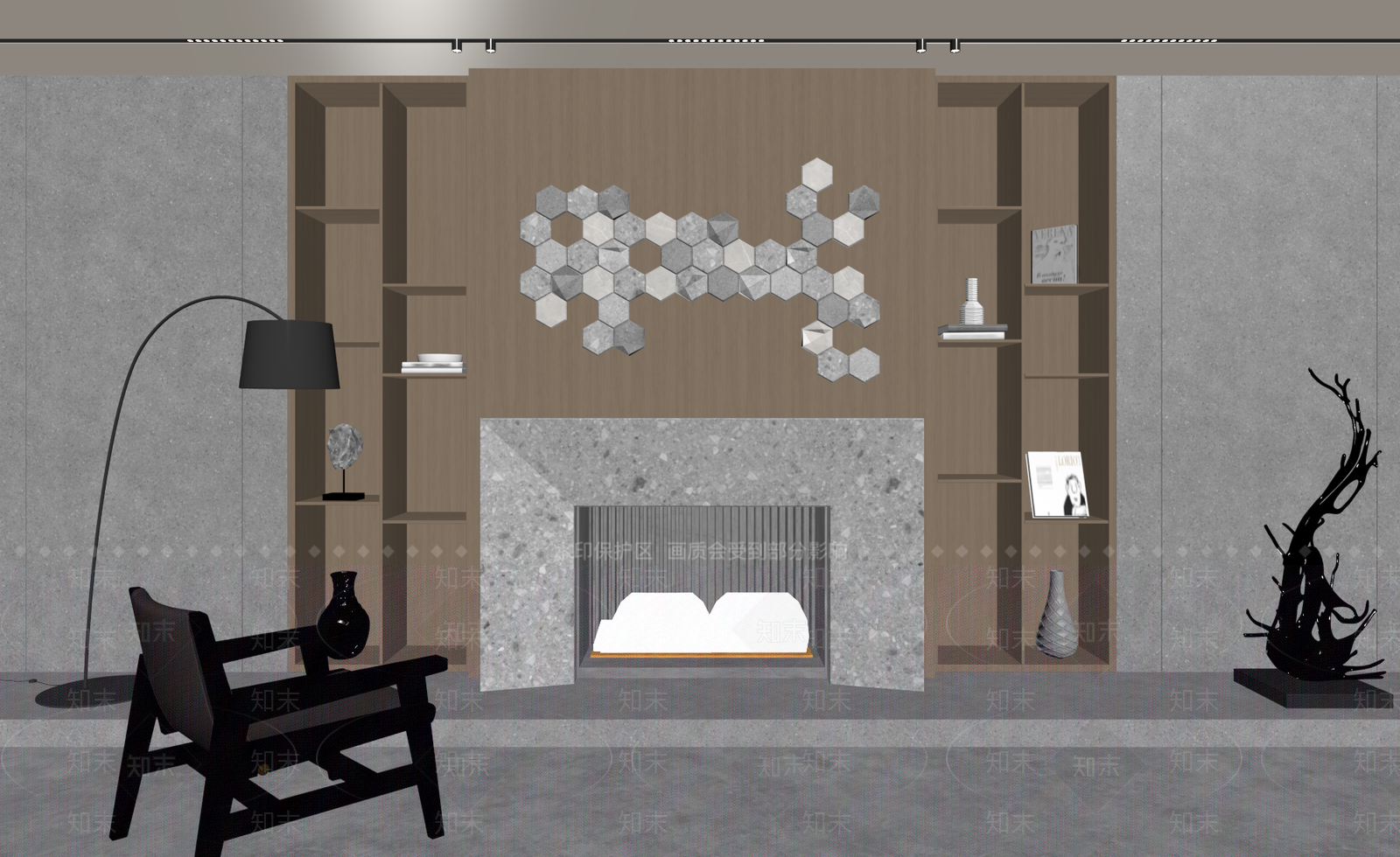 现代法式壁炉SU模型下载【ID:1184370701】